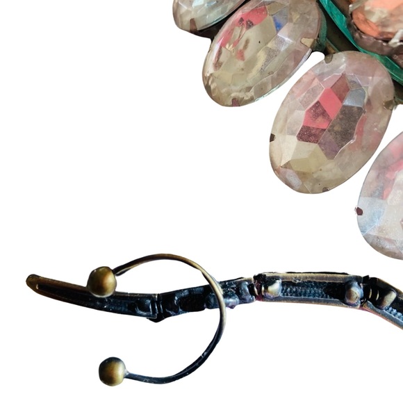 Articulating Bracelet Ring Aurora Borealis Crystals MCM Brass RARE Designer Vtg - Picture 10 of 16